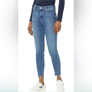 Paige Hoxton Crop Skinny Raw Hem Denim Jeans Size 28